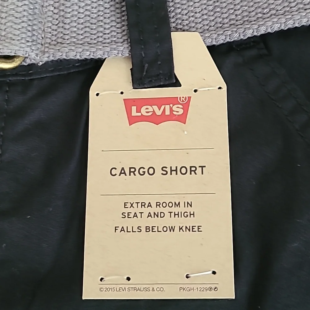 LEVIS YOUTH BOYS BLACK CARGO SHORTS SIZE 8 HUSKY W28_4